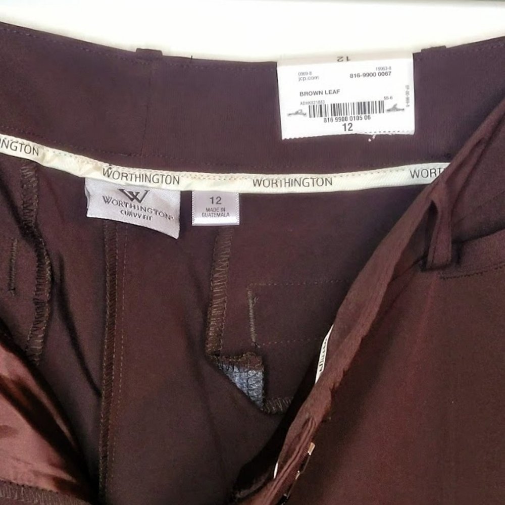 Brown Worthington Curvy Fit Dress Pants
